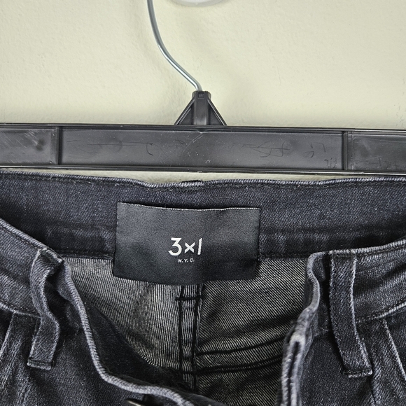 3x1 Vida High-Rise Cargo Skinny Jeans Button Fly Stretch Denim Weber Black 28 - Picture 6 of 9